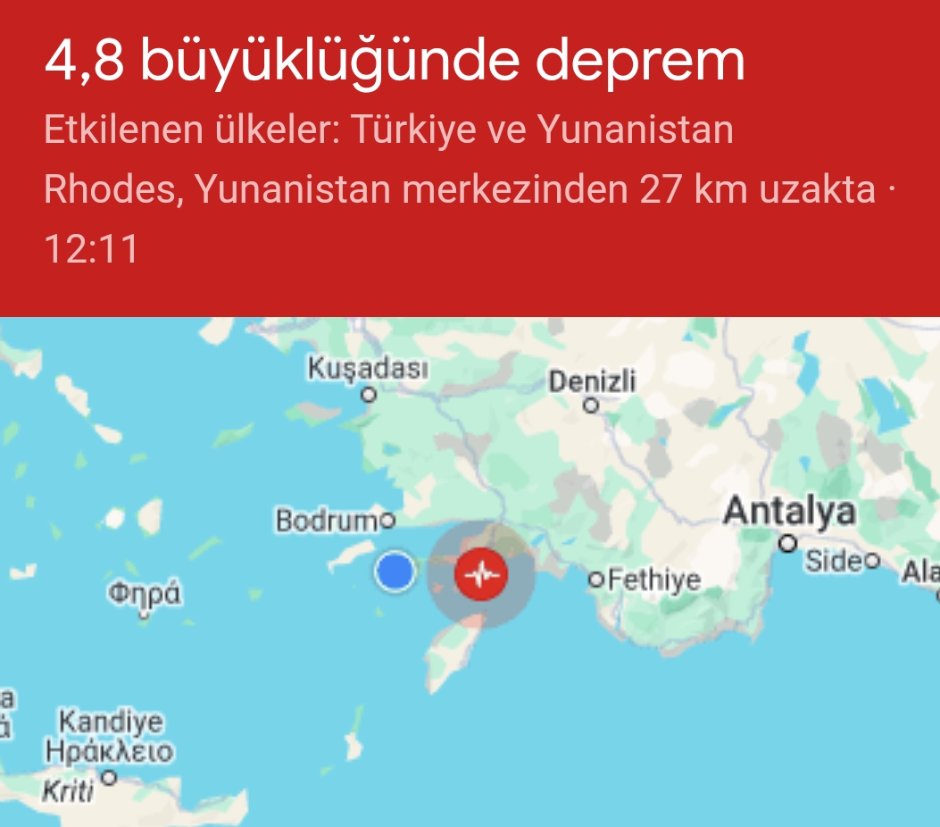 Marmaris’te 4,4 büyüklüğünde deprem